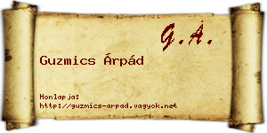 Guzmics Árpád névjegykártya